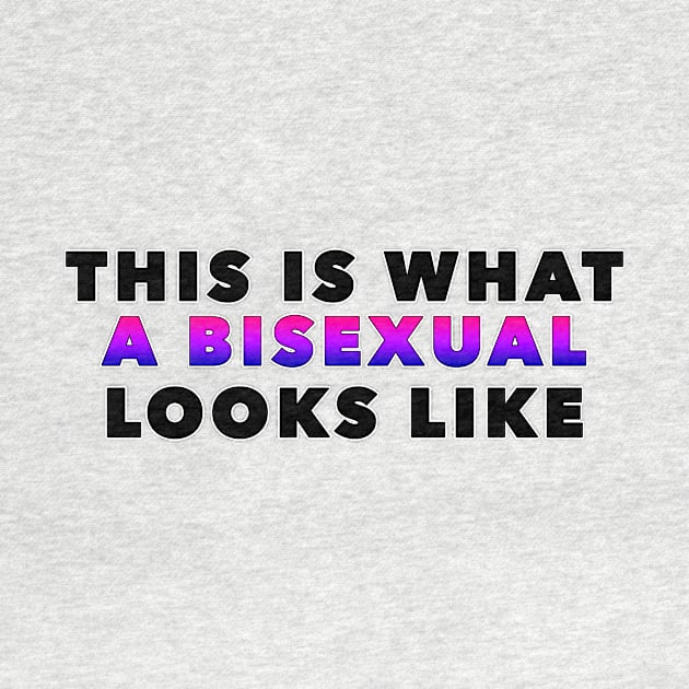 This is What a Bisexual Looks Like in Black and Purple Pride Color Text by WordWind